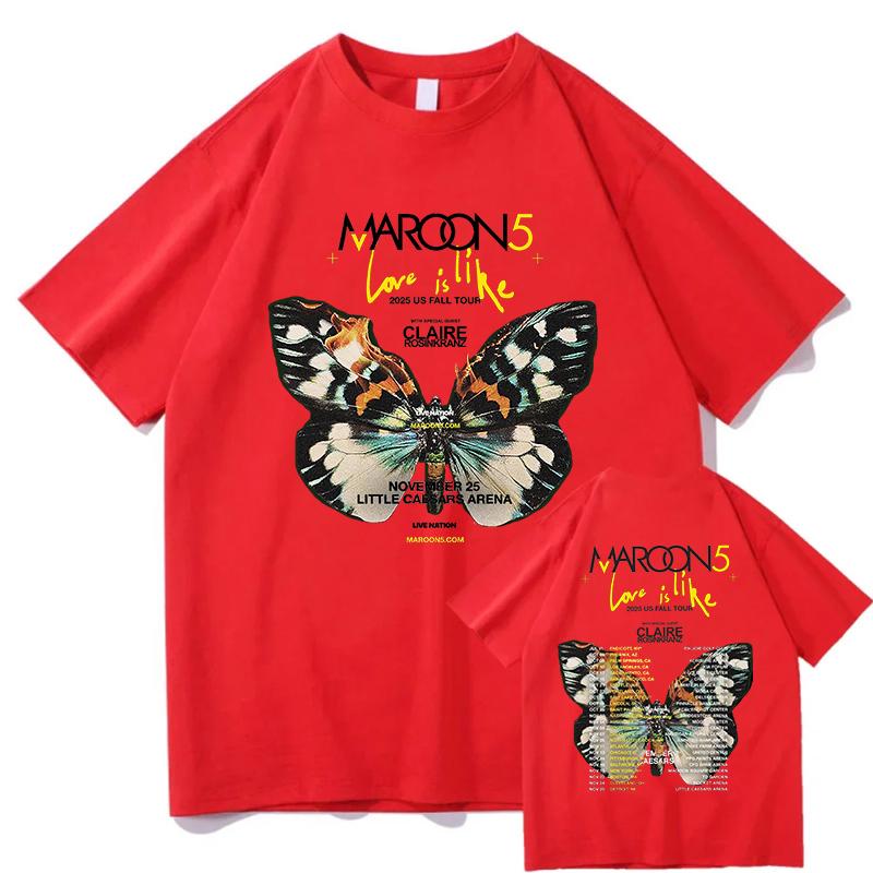 Maroon 5 All Night Tshirt Short Sleeve Cotton Male T-shirt Casual Fashion Unisex Streetwear Hip Hop Men Women Fans Clothing Tops