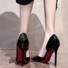 High Heel Pointed Toe Stiletto Heel Red Sole Fashion Women's Shoes Shallow Mouth Super High Heel 10cm Women's Shoes Lolita Shoes