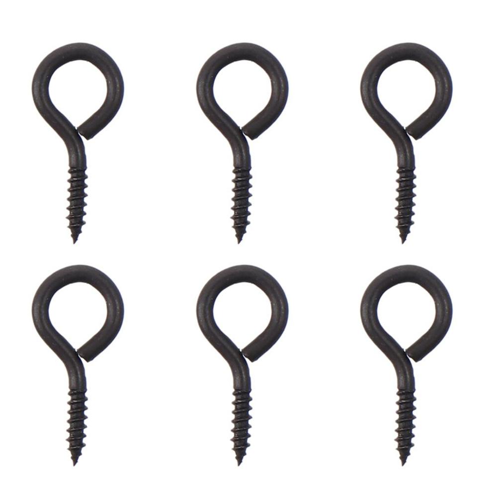 50 шт. черные металлические крючки с ушком оцинкованные винтовые крючки кольцо 1'' винтовые петли для подвешивания в помещении и на улице