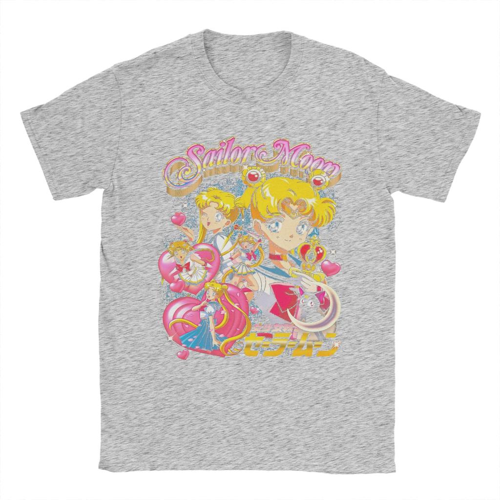Футболки Sailor Moon Мужские Мода 100% Хлопок Футболка С Круглым Вырезом С Коротким Рукавом Футболки Оригинальная Одежда