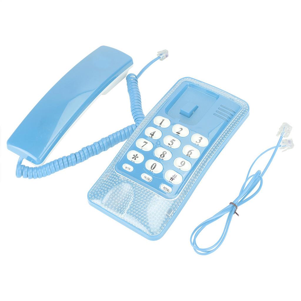 Wall Mount Landline Telephone Extension No Caller ID Home Phone For Hotel Family(Blue)