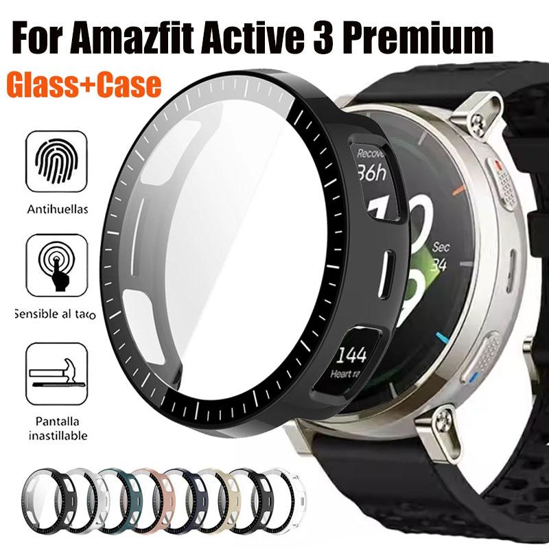 Для Amazfit Active 3 Премиальное закаленное стекло+ПК Чехол Защита экрана от царапин Бампер Для Amazfit Active 3 Аксессуары-оболочка