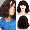 MERISIHAIR Коричневые короткие волнистые парики с челкой, светлые волосы для женщин, натуральный термостойкий синтетический парик, повседневная одежда, косплей, вьющиеся волосы
