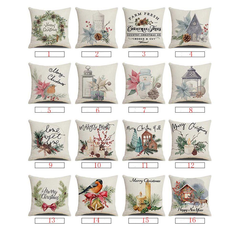 Christmas Gift Home Decorations Cartoon Cushion Cover Pillow Cover Christmas Pillowcase Polyester