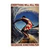Vintage Surfing Lovers Metal Sign You Don'T Stop Surfing When You Get Old Surfing Sign Wall Decor for Bar Home 8x12 Inch