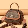 Women's Small Crossbody Tote Bag with Pattern Two Compartment Handbag Kangaroo Logo Brown and Designer Shoulder Bag