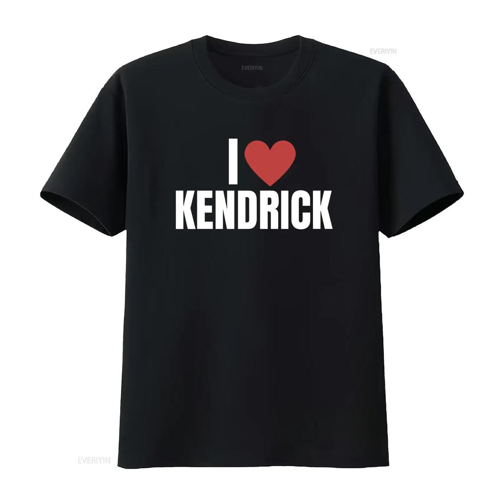 I Love Kendrick Heavy Cotton T Shirt Y2K Rap Music vintage Washed designer clothes Casual Slig