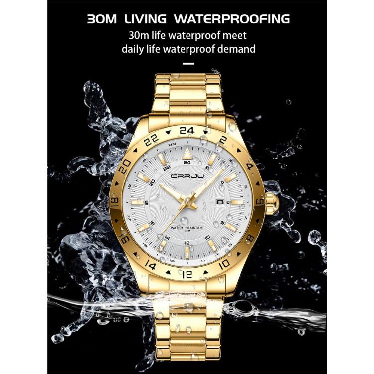 CRRJU Новые часы 5007 Мужские часы с ремешком из нержавеющей стали Простые деловые часы