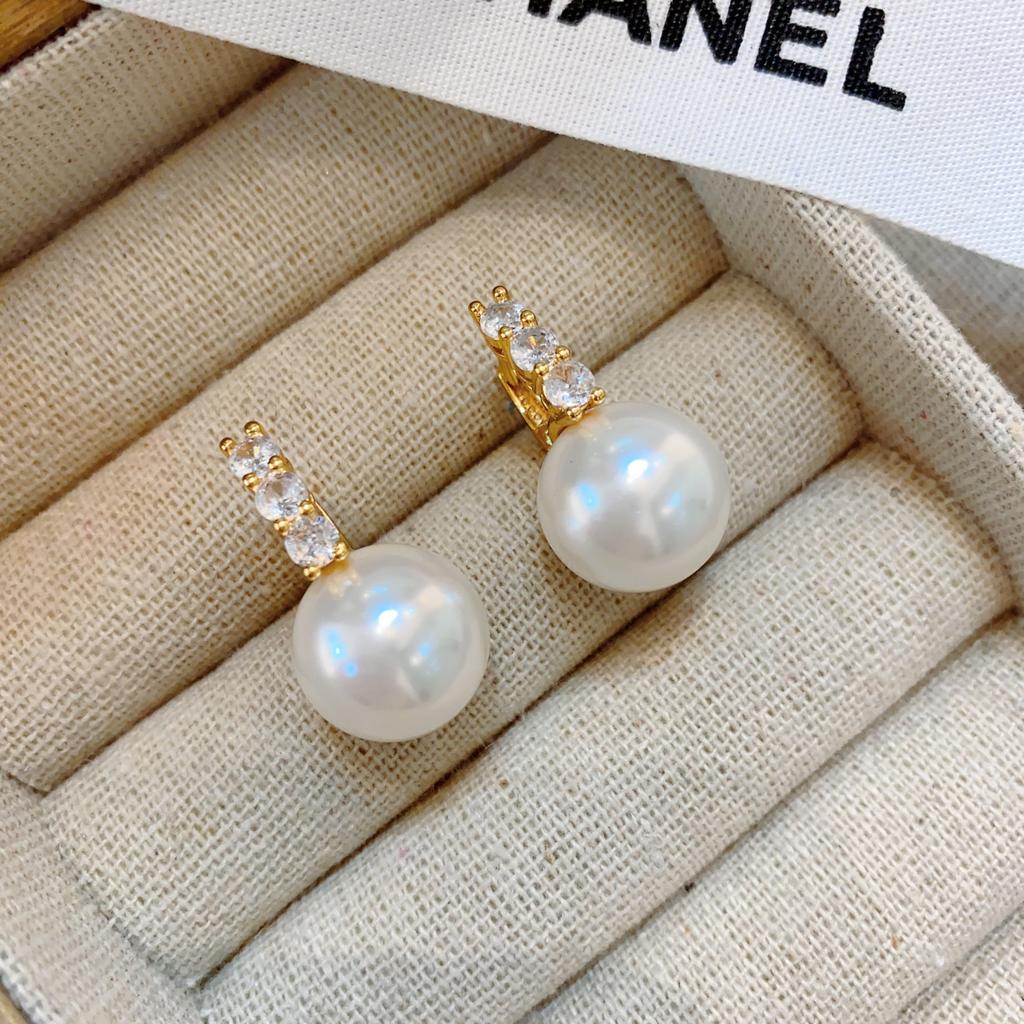 Pink Pearl Earrings Women'S Design High-End Light Luxury French Stud Earrings