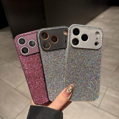 Блестящий Чехол-Бриллиант Аврора Для Для Iphone 17 Air 16 1 14 13 12 11 Pro Max X XS Max XR Plus Mini Блестящая Защитная Крышка Камеры