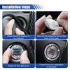 Car Bling Crystal Rhinestone Engine Start Ring Decals, Car Push Start Button Cover Sticker, Sparkling Car Interior Accessories