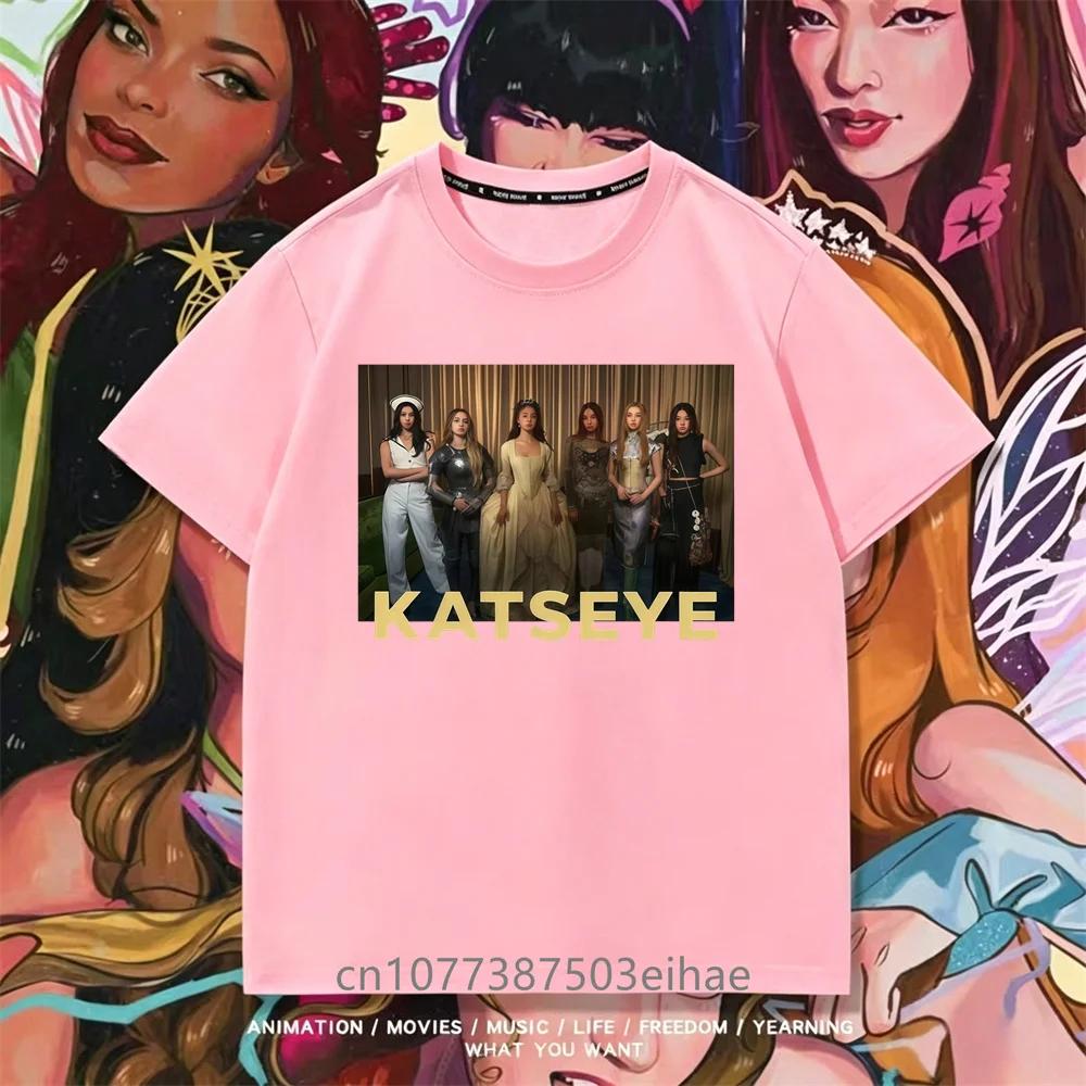 Katseye Unisex Shortsleeved Tshirt for Boys and Girls Featuring Kpop Styles Like Megan Daniella Manon Lara Sofia and Yunchae