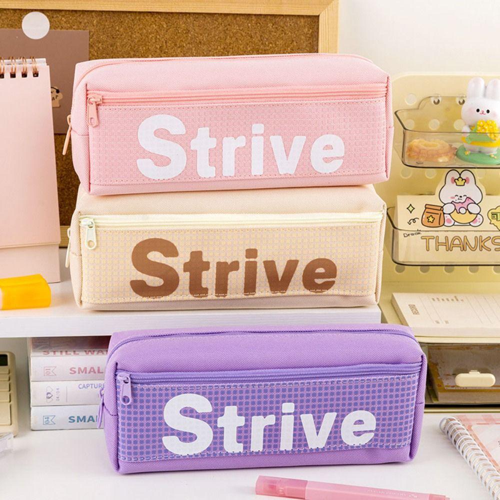 Large Capacity Pen Pouch Waterproof Stationery Organizer Zipper Pencil Case School