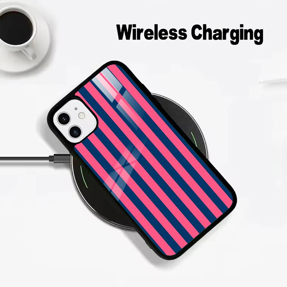 Simple Color Stripes Wireless charging phone case compatible with iPhone 17/16/15/14/13/12/11