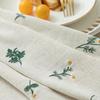 Embroidery Floral Pattern Cotton Linen Tablecloth Luxury For Home Dining Party Kitchen Coffee Picnic Indoor Outdoor Table Decor
