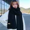Autumn and Winter Thick Warm Women's Scarf Pure Color Knitted Casual Commuting Scarfs