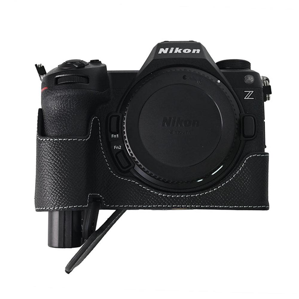 Z6III Чехол-половина корпуса камеры из натуральной кожи с отпечатком ладони для Nikon Z6III Z63, с отверстием для батареи, нижняя крышка с ремешком