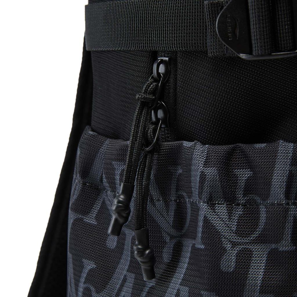 Li Ning Sports Lifestyle Series Letter Print Polyester Backpack Unisex Backpack Black ABSV327-1