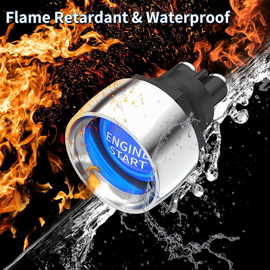1PC Car Engine Start Ignition Switch 12V 50A 3 Pin SPST Momentary Keyless Push Button Starter Switches ON OFF for Cars Marine RV
