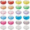 KISSITTY 66Pcs Assortment European Resin Beads Glitter Large Hole Bead Mixed Colors Platinum Cores Rondelle Mixed Color Spacer Beads for Jewelry