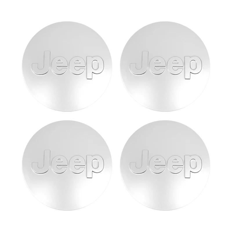 For Jeep 4Pcs Car Wheel Hub Cover Rim Center Cap Auto Accessories For Jeep Grand Cherokee Wrangler JK Gladiator Compass Reneg