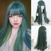 Длинные прямые синтетические парики Aurora Green для женщин, натуральные прямые парики с челкой, термостойкие волосы Лолиты для косплея