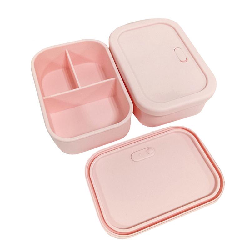 Силиконовая герметичная коробка для ланча и хранения свежих продуктов, трехсекционная коробка для детского питания пищевого качества