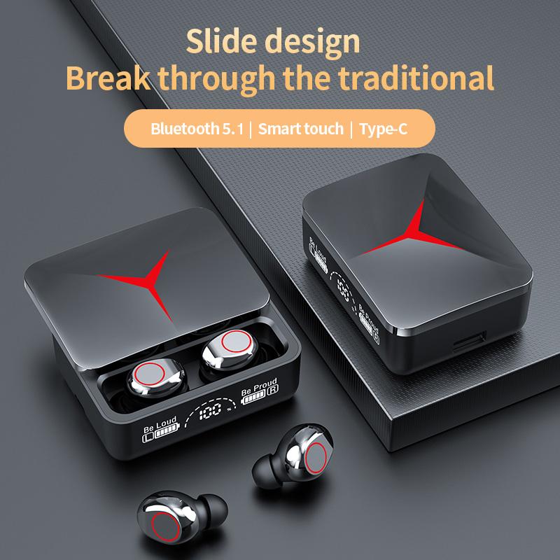 New M90 Wireless Headphones Sliding Cover Gaming Headsets Bluetooth 5.1 Stereo Sports Earbuds Earphones with Led Digital Display