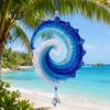 Beach House Hanging Decoration Ocean Wave Crochet Wind Spinner DIY Kit, Coastal Complete Yarn Supplies Craft Handmade Ornament for Home Decor Project