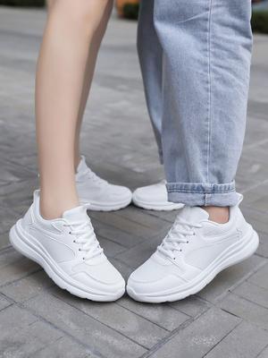 Белые кроссовки женские дышащие сетчатые туфли белые туфли для подростков учеников средней школы чисто черные повседневные кроссовки для бега