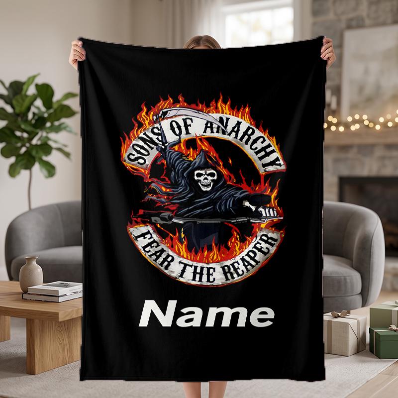 Sons of Anarchy Custom Flannel Blankets Soft Warm Cozy Throws for Home Decor Holiday Gifts
