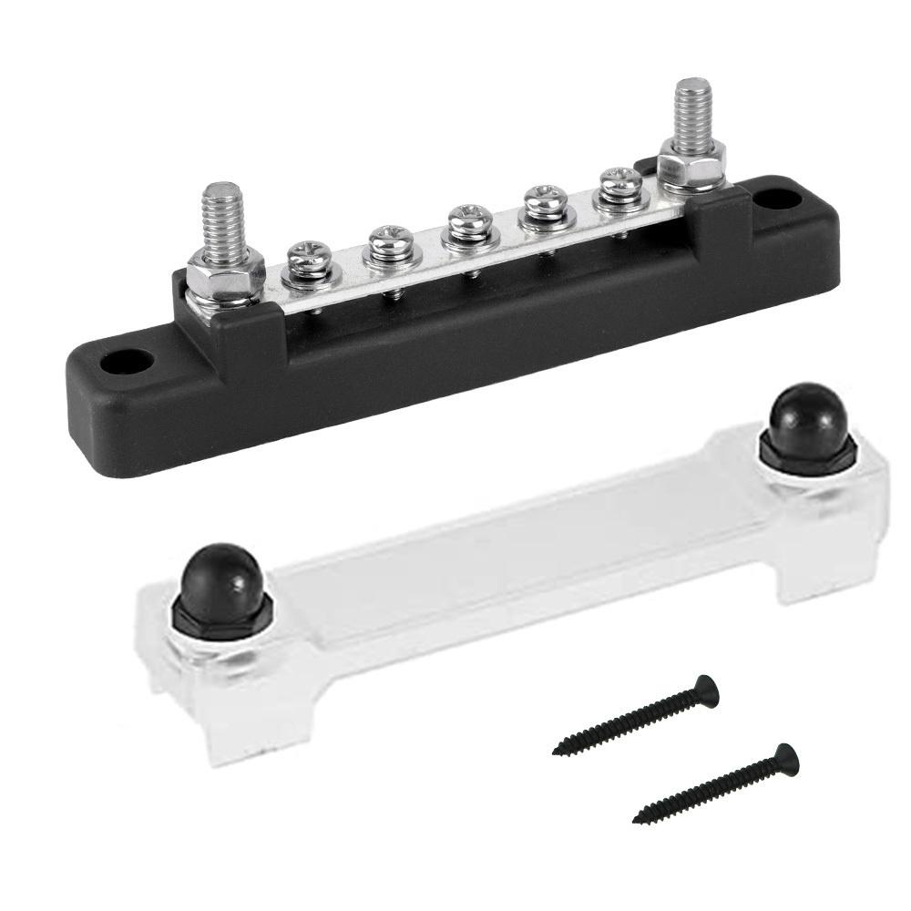 M6 Terminal Block dc Bus Bar 12v 1/4 Inch Stud 150A Electric BusBar 12v Power current distributor For Truck Boat accessories