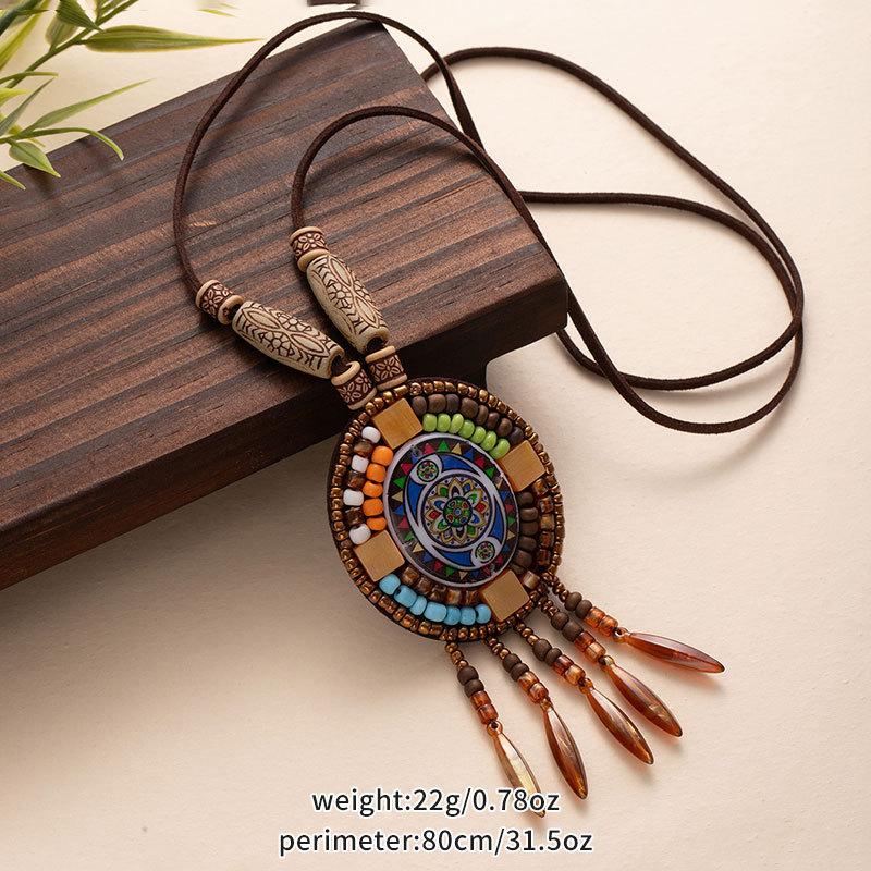 Ретро этнические ожерелья, цепочки для свитеров, универсальные подвески, подвески с кисточками и аксессуары для мужчин и женщин