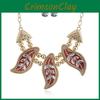 Leaf Necklace Vintage Set With Rhinestone Decor And Geometric Style For Women