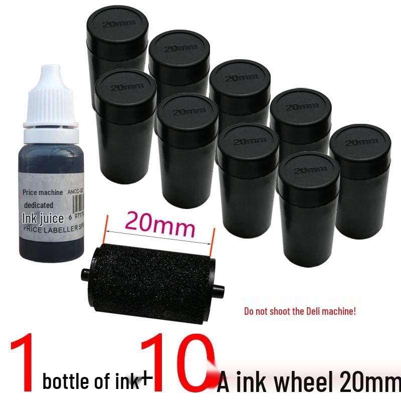Single-Row Price Marker Kit: Ink Gun, 5500 Labels, Ink Roller, and Accessories.