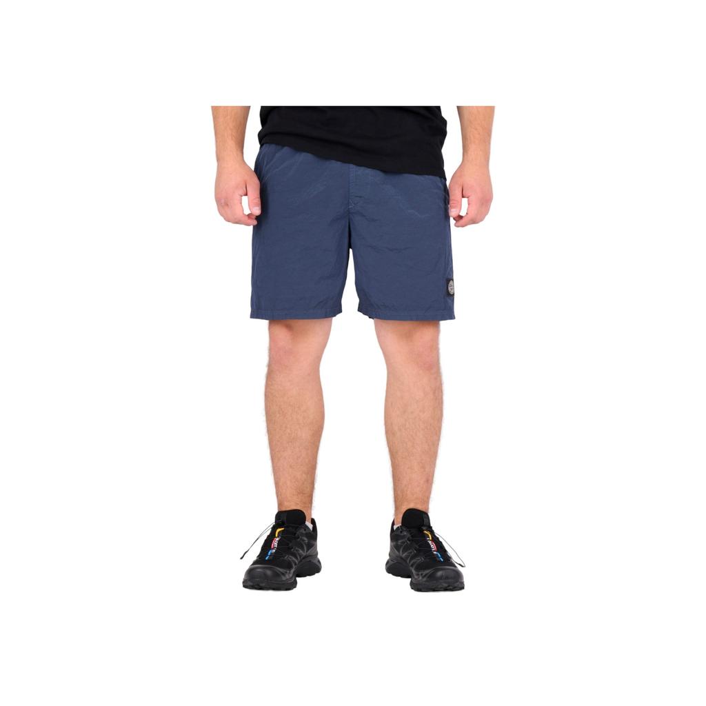 STONE ISLAND Плавки из нейлона металлик темно-синие мужские 8015B0943-V0024