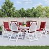 High Back Chair Cushions 6 pcs Burgundy Oxford Fabric