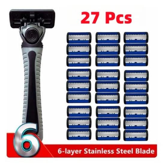 6 Edge Safety Razor for Mens Shaving&Womens Hair Removal Easy Sharp Shaving Blades Manual Shaver