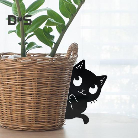 Черная кошка садовый знак металлический силуэт прячущегося кота украшение фермерский дом наружное украшение для любителей кошек двор домашний интерьер декор