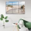 Картина из трех частей, печать на холсте, пляж, море, песок, пейзаж