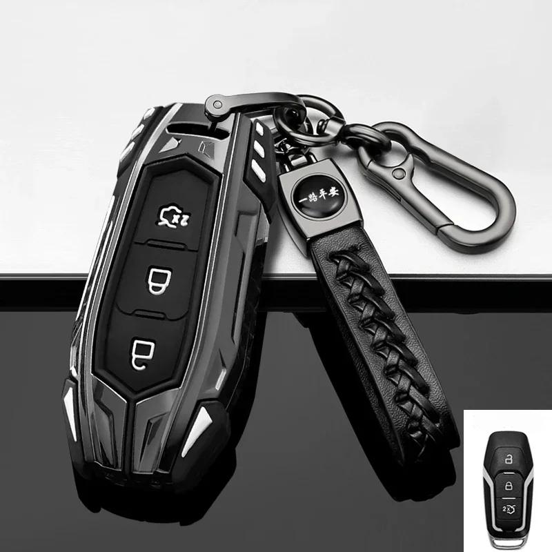 Внутренние накладки для Ford Focus 4 ST Mondeo 5 MK5 Mustang F-150 Explorer Edge Fiesta Kuga MK3 4 Кожаный цинковый чехол для брелока автомобиля