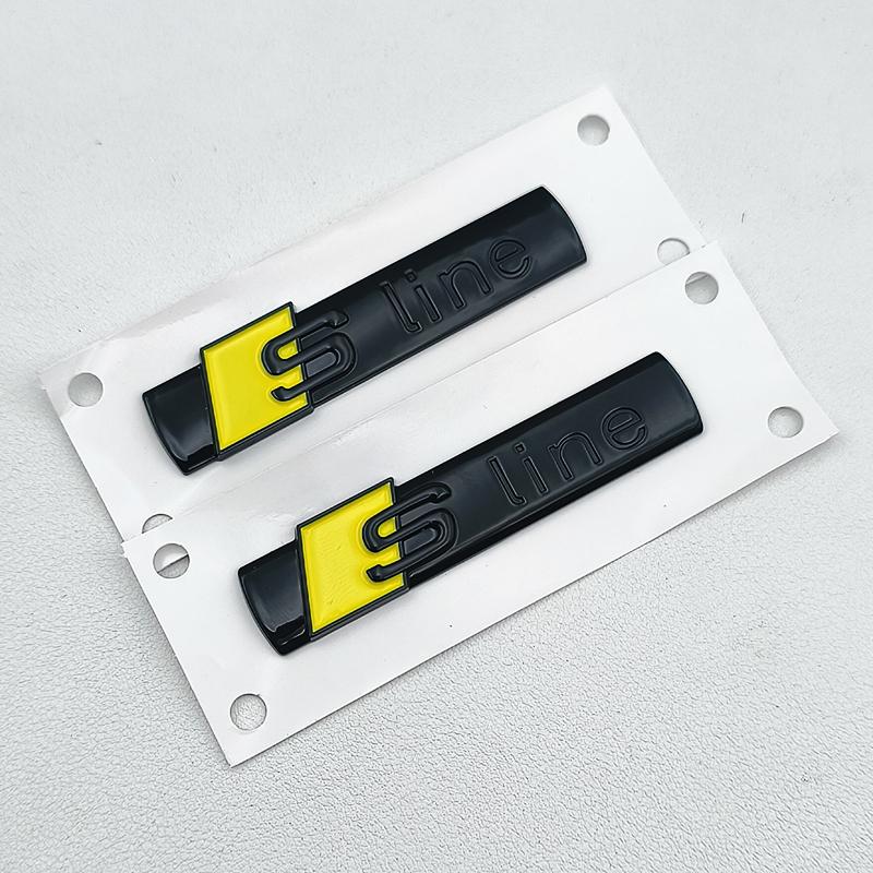 2pcs ABS S Line Logo Sline Badge Car Fender Side Emblem For qwe12 A3 A4 A5 A6 A7 A8 A1 A2 Q2 Q3 Q4 Q5 Q7 Q8 S3 S4 S5 S6 S7 TT RS