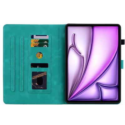Для iPad Эйр 11 (2025)/(2024) Чехол со слотами для карт Цветок лилии Кожа+ТПУ Полная защита Чехол для планшета