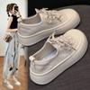 Women'S Shoes Spring And Summer Breathable New Mesh Mesh Shoes Thick-Soled One-Pedal Fly-Woven Shoes Thin Biscuit Canvas Shoes