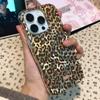 Корейский янтарно-золотой чехол для телефона с леопардовым принтом для iphone 17 Air 16 15 14 13 11 12 Pro Max 7 8 Plus X XS XR SE 2022 2020 16e Чехол