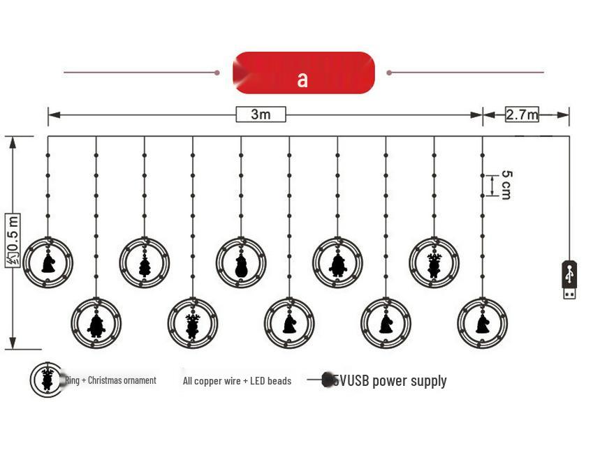 USB Пульт Дистанционного Управления Рождественская Звезда и Снежинка Медная Проволока Гирлянда