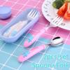 2 шт./набор симпатичных детских ложек для кормления + вилка из высококачественной нержавеющей стали 304, детская мультяшная ложка, столовые приборы