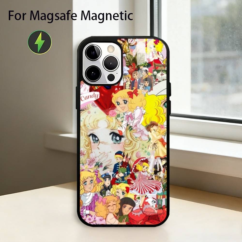 A-Аниме Конфеты Конфеты Чехол для Телефона Для iPhone17,16,15,14,13,12,11 Plus,Pro Магнитный с Magsafe Беспроводная Зарядка