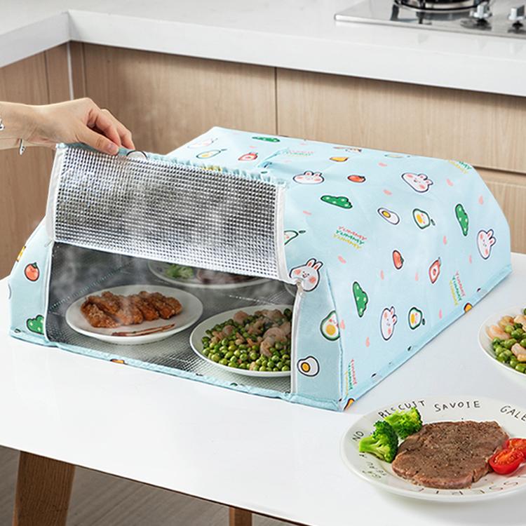 Большая крышка для еды, изолированная посуда, домашнее овощное мясо, зимний утолщенный нагревательный стол, складная палатка на молнии, теплый чехол для еды для кемпинга, пикника, барбекю