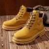 Высокие ботинки Martin мужские 2025 года, новая осенняя обувь в британском стиле, мужские ботинки для активного отдыха, водонепроницаемые, большие желтые кожаные ботинки для пустыни